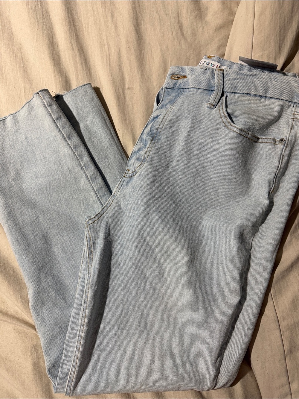 Tinseltown Slim Straight High-Rise Jeans - Light Blue